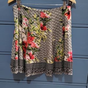 WHBM Red Floral Skirt GUC
